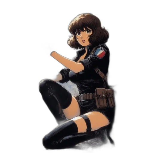 jacket, weapon, staff, robot transparent PNG cut-out