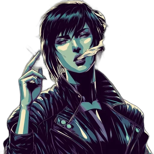 jacket, face, staff, weapon transparent PNG cut-out