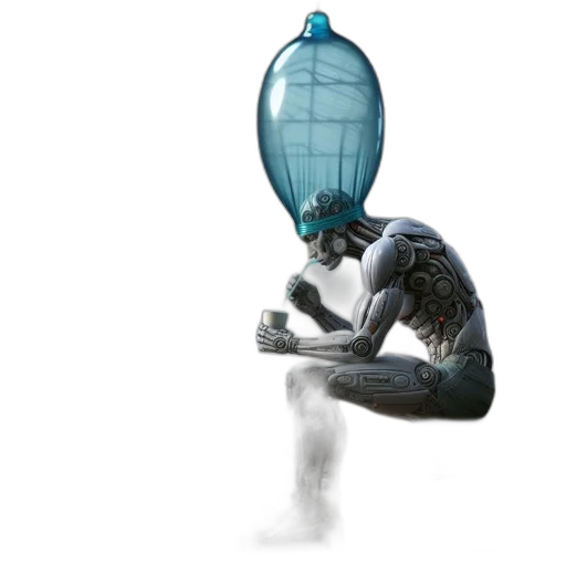 creature, bottle, mask, robot transparent PNG cut-out