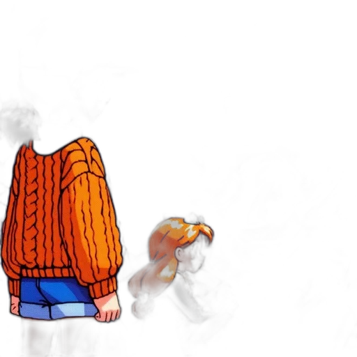 jacket, hair, creature, mask transparent PNG cut-out