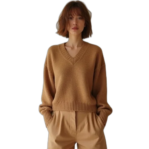 dress, jacket, earth tones, female transparent PNG cut-out