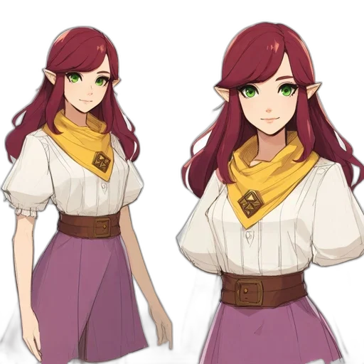 dress, staff, concept art, anime transparent PNG cut-out
