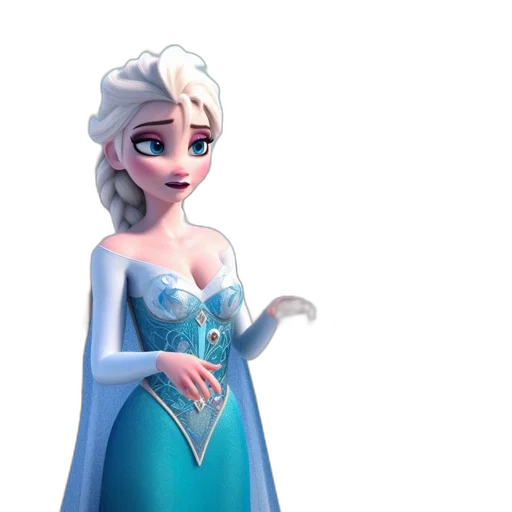 dress, crown, staff, 3d render transparent PNG cut-out