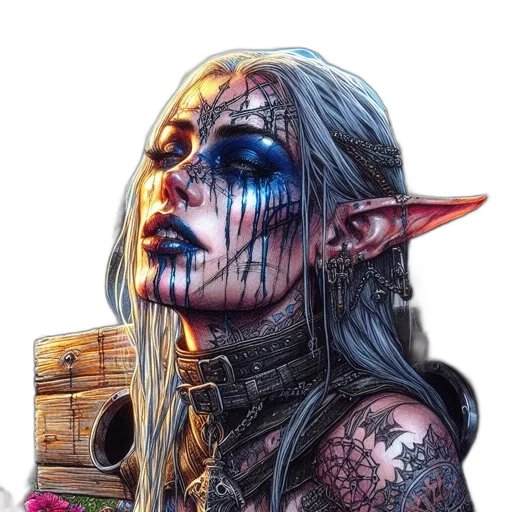face, fantasy art, concept art, comic book art transparent PNG cut-out