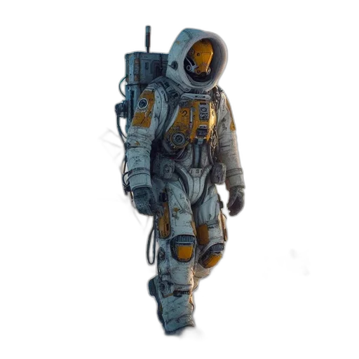 robot, jacket, weapon, staff transparent PNG cut-out