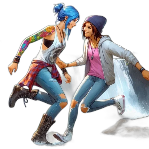 concept art, comic book art, fantasy art, cyberpunk transparent PNG cut-out