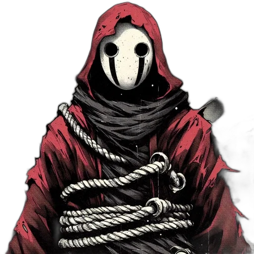 mask, staff, jacket, weapon transparent PNG cut-out