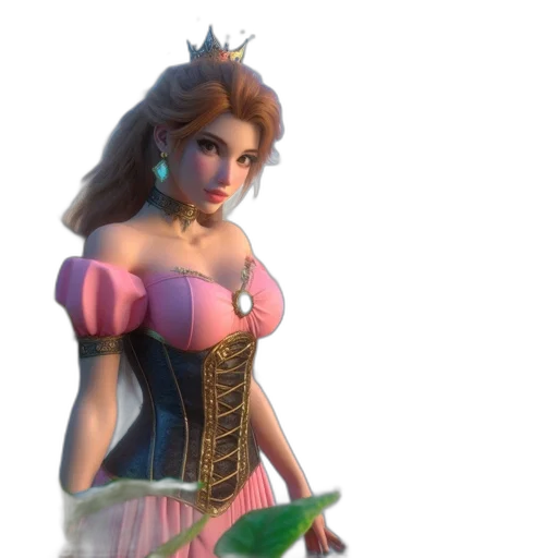 dress, crown, staff, weapon transparent PNG cut-out