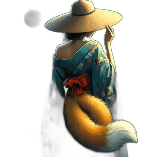 hat, staff, dress, dragon transparent PNG cut-out