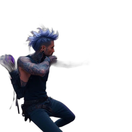 dragon, hair, weapon, sword transparent PNG cut-out