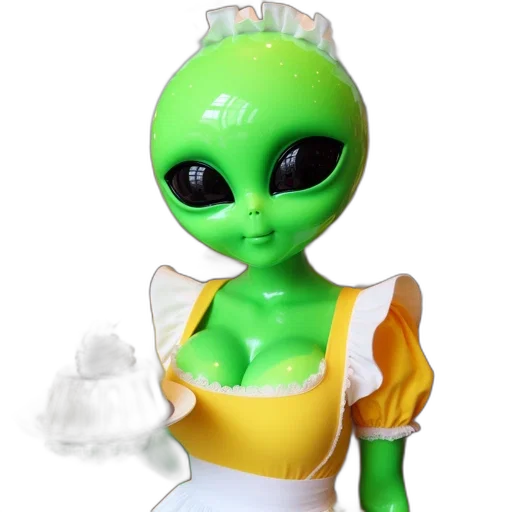 dress, robot, creature, staff transparent PNG cut-out