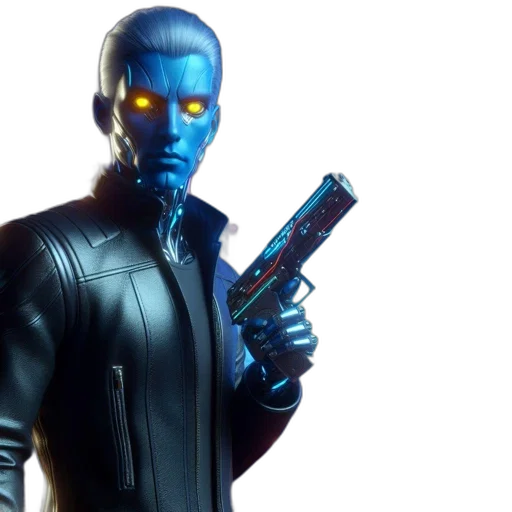 cyberpunk, concept art, blue, futuristic transparent PNG cut-out