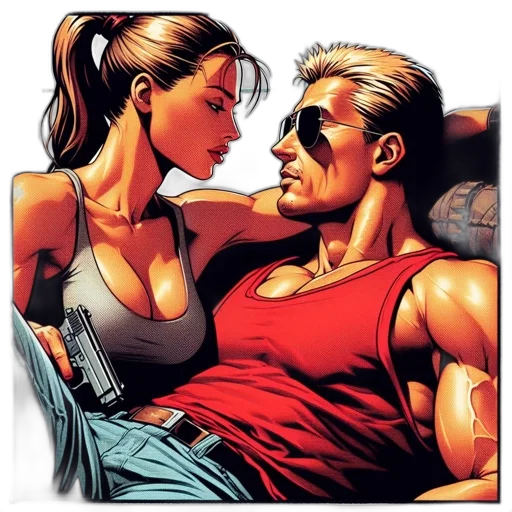 comic book art, photorealistic, concept art, cartoon transparent PNG cut-out