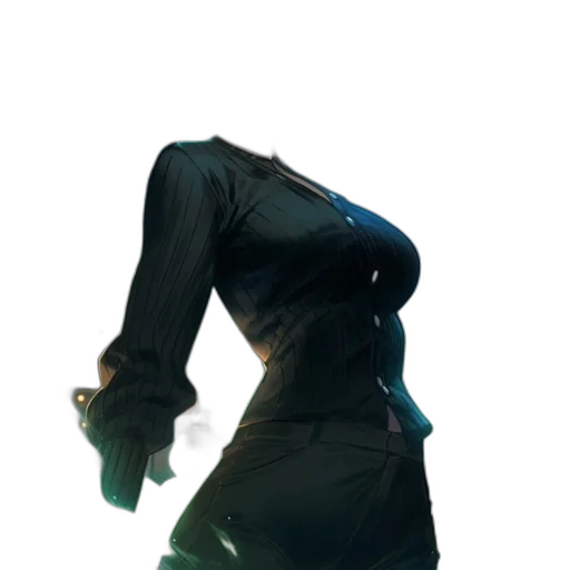 jacket, dress, staff, weapon transparent PNG cut-out
