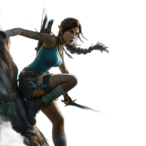 concept art, fantasy art, comic book art, lara transparent PNG cut-out