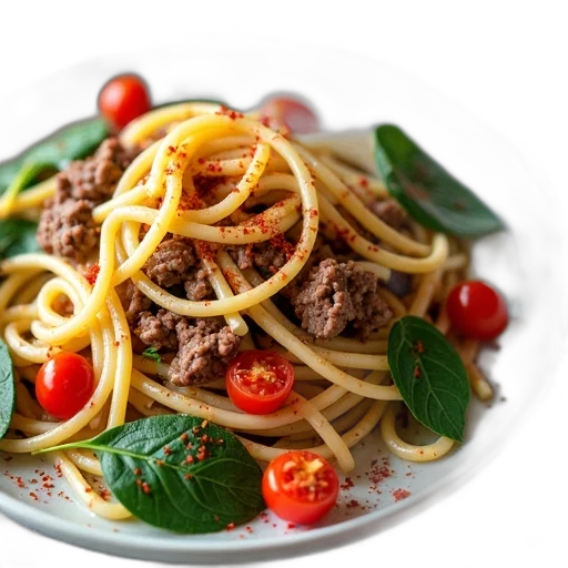 food, photorealistic, plate, pasta transparent PNG cut-out