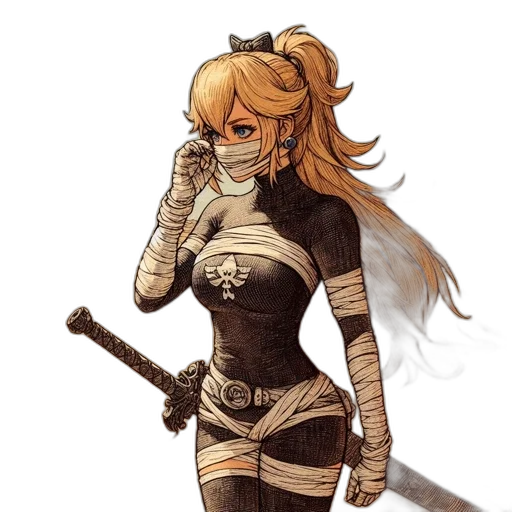 staff, weapon, mask, comic book art transparent PNG cut-out