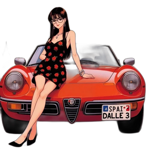 car, cartoon, photorealistic, comic book art transparent PNG cut-out