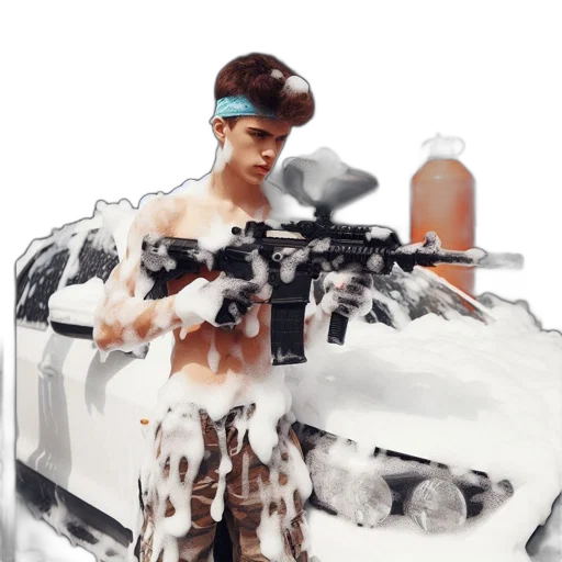 weapon, car, concept art, 3d render transparent PNG cut-out