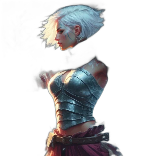 dress, face, staff, sword transparent PNG cut-out