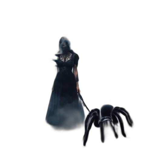 dress, creature, weapon, hair transparent PNG cut-out