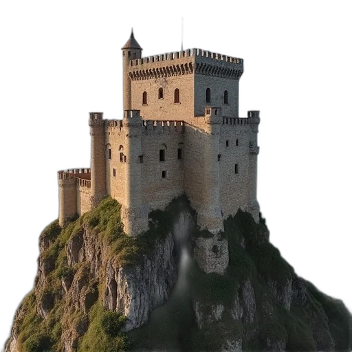 building, dragon, crown, sword transparent PNG cut-out