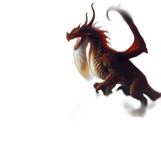 dragon, creature, animal, staff transparent PNG cut-out