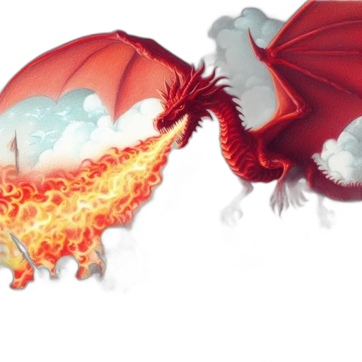 dragon, concept art, fantasy art, pixel art transparent PNG cut-out