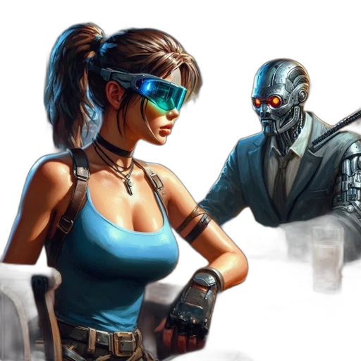 mask, robot, cyberpunk, concept art transparent PNG cut-out