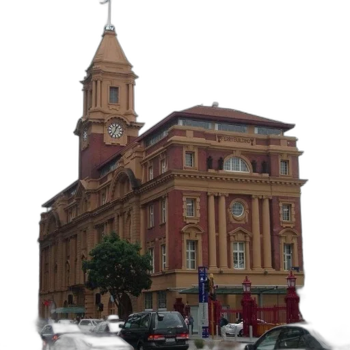 building, car, photorealistic, 3d render transparent PNG cut-out