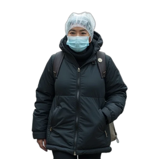 jacket, staff, mask, face transparent PNG cut-out