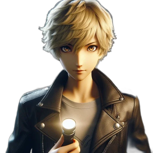 jacket, staff, weapon, mask transparent PNG cut-out