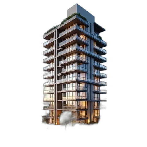 building, 3d render, photorealistic, concept art transparent PNG cut-out