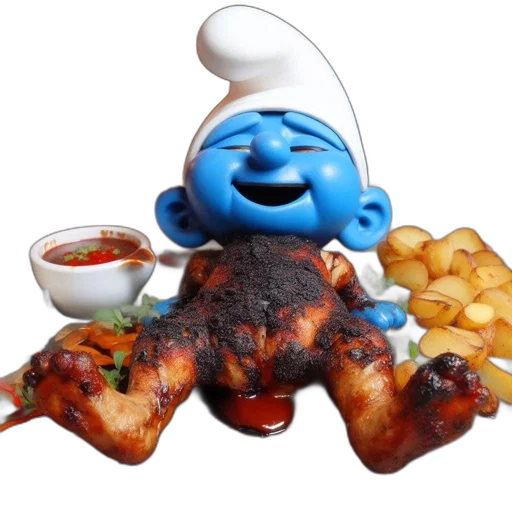 food, robot, 3d render, photorealistic transparent PNG cut-out