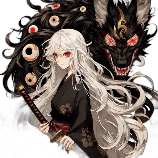 dragon, staff, mask, weapon transparent PNG cut-out