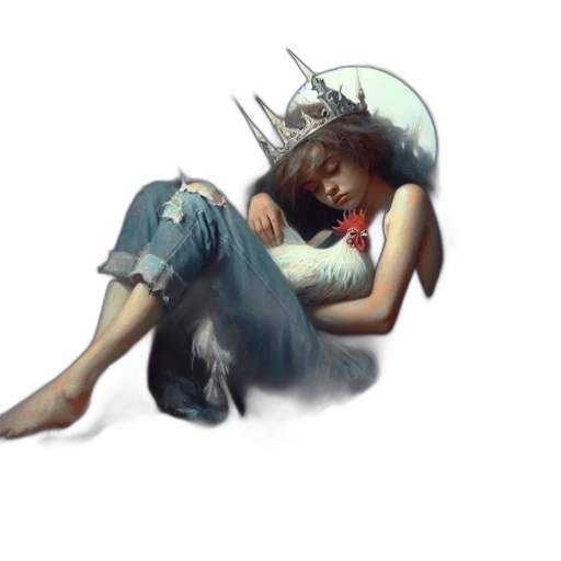 crown, hat, staff, creature transparent PNG cut-out
