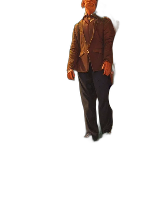 jacket, staff, face, robot transparent PNG cut-out