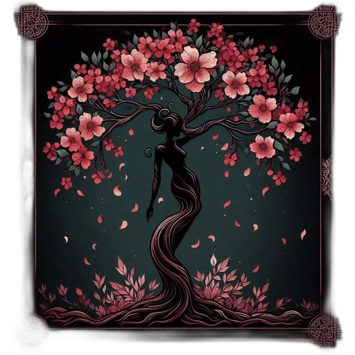 dress, flower, tree, crown transparent PNG cut-out