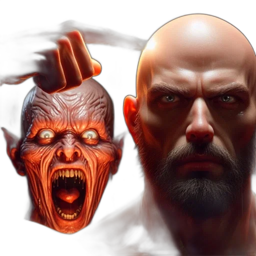 face, mask, concept art, comic book art transparent PNG cut-out