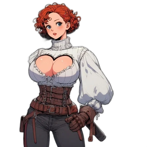 jacket, dress, weapon, staff transparent PNG cut-out