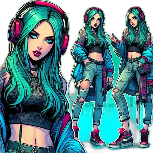 jacket, cyberpunk, comic book art, concept art transparent PNG cut-out