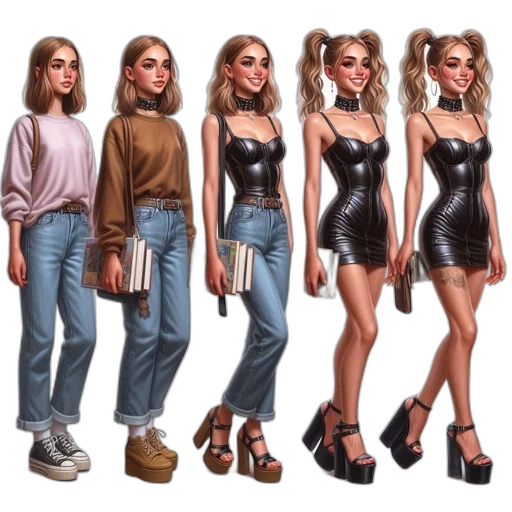 dress, shoes, jacket, concept art transparent PNG cut-out