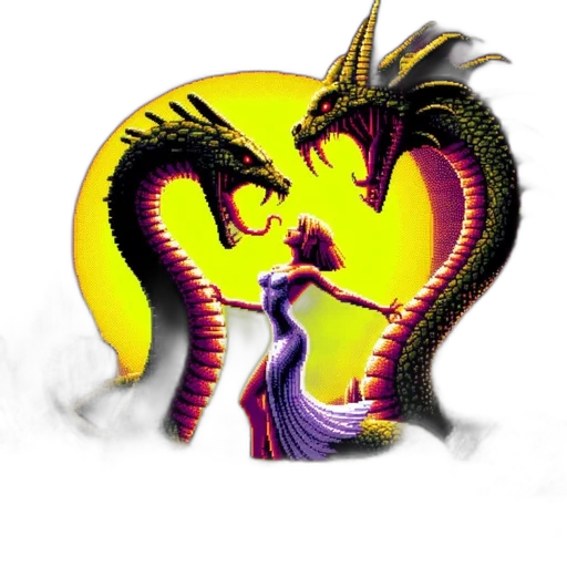 dragon, fantasy art, concept art, vaporwave transparent PNG cut-out