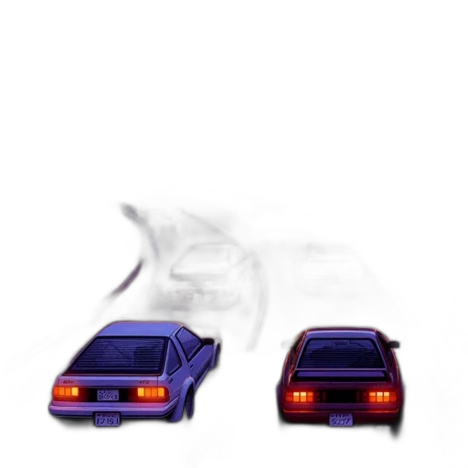 car, concept art, photorealistic, vaporwave transparent PNG cut-out