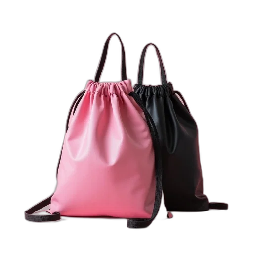 3d render, pink, drawsack, bag transparent PNG cut-out