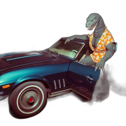 car, jacket, robot, weapon transparent PNG cut-out
