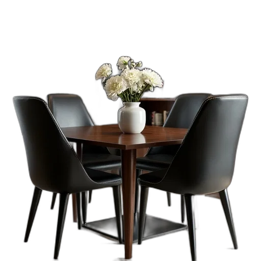 furniture, 3d render, earth tones, black transparent PNG cut-out