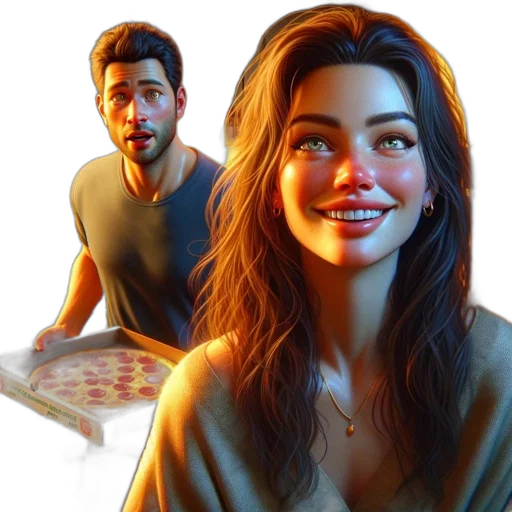 face, food, concept art, photorealistic transparent PNG cut-out