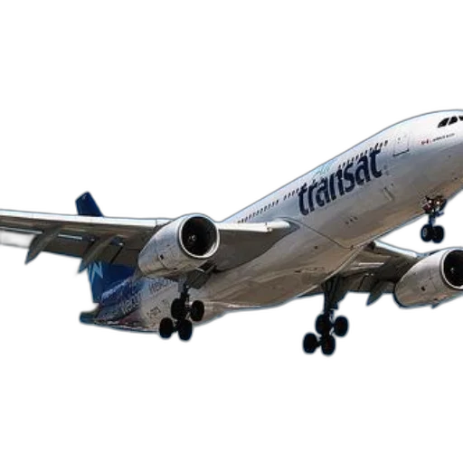 photorealistic, 3d render, transat, airplane transparent PNG cut-out
