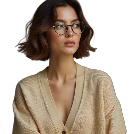 jacket, dress, hair, jewelry transparent PNG cut-out